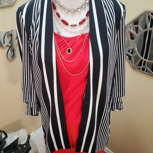 NYCC Black & White Striped Blazer sz M - Picture 10 of 12